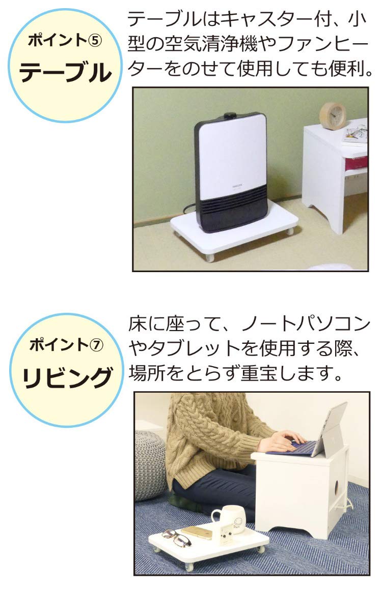 新品★ ズボ楽【ホワイト】収納棚/ラック/サイド/ボックス/ミニテーブル363 ズボ楽サイドテーブル(ホワイト): 家具・インテリア／はぴねすくらぶ